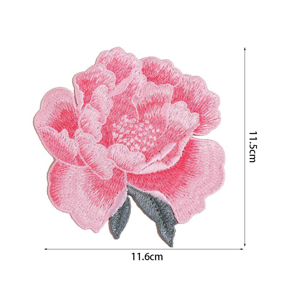 Sew On Clothing Applique Chinese Style Clothes Patches Peony Flower Embroidered Patches  Sewing