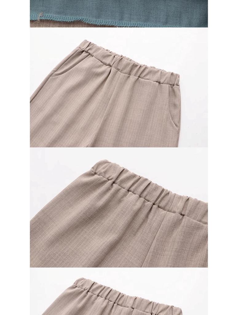 Brand Mom 2026 New Summer Cotton Linen Two-Piece Set: Short Sleeve T-shirt & Top for Middle-aged and Elderly Women
