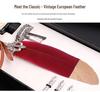 European Retro Feather Calligraphy Set: Oblique Nib Dip Pen with Holder and Ink Engraving