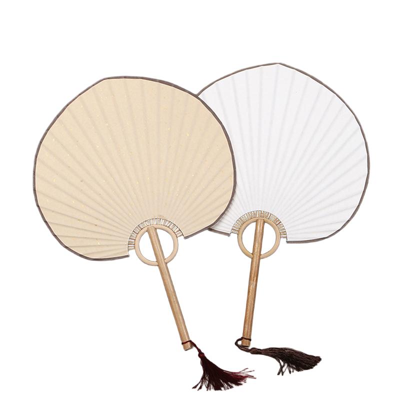 Elegant and Unique Traditional Plain Fan DIY Art Hand Drawn Circular Square High-end Rice Paper