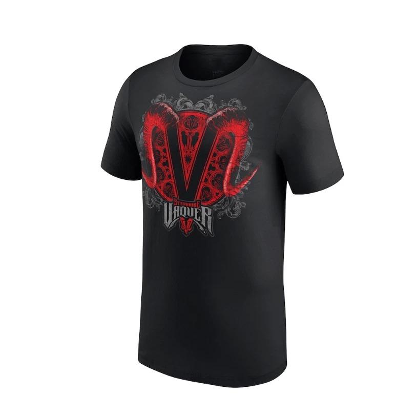 

Black Stephanie Vaquer V Logo T-shirt Print Design High Quality Cotton Short Sleeve Fashion Sports Style for Men and Women S