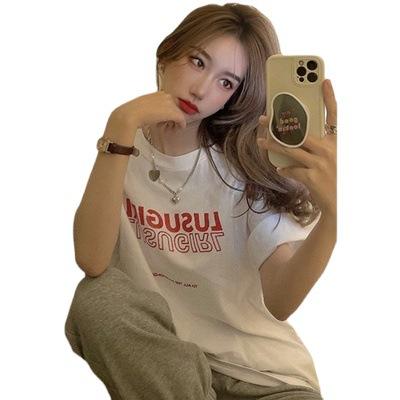 Official picture short-sleeved T-shirt female ins tide summer student half-sleeved Korean version loose and thin Korean style chic top foreign