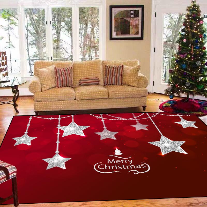 Weihnachtsdekoration Teppiche für Wohnzimmer Heim Schlafzimmer Dekor Sofatisch Große Flächenteppiche Flur Balkon Matten Rutschfeste Fußmatte
