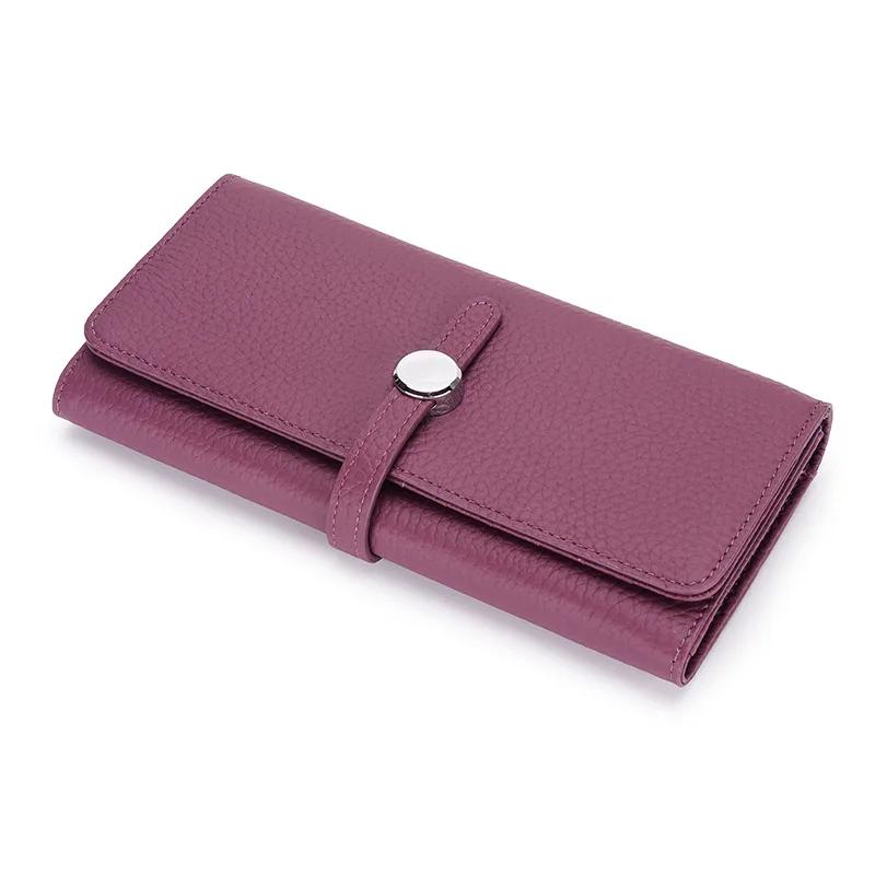 

Genuine Leather Wallet Women Long Clutch Fashion Luxury Brand Ladies Purses Card Holder Zipper Coin Pocket High Quality Billfold