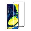 Verre Trempé - PHONILLICO - Samsung Galaxy A80 - Pack de 2 - Transparent - Bord Noir - Résistant aux Rayures