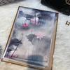 Chinese Style Ink Lotus Silk Scarf Shawl Women  New Design 100% Natural Silk Long Scarves Grey Pink Neck Scarves 175*53Cm