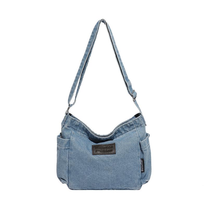 

Denim Bag Women s Retro Shoulder Bag Student Crossbody Bag светло-синий
