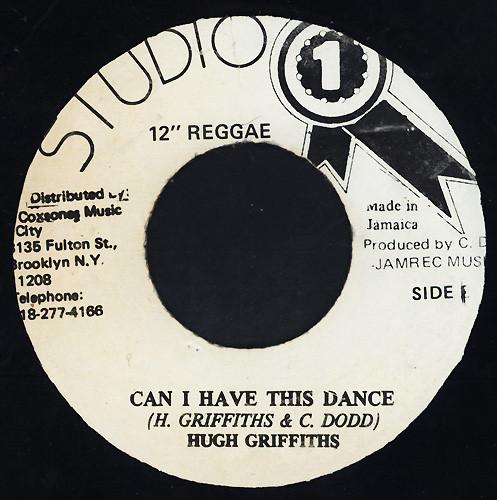 

7-дюймовая пластинка HUGH GRIFFITHS Can I Have This Dance NONE Studio One US Reggae Ska Dub Б/у