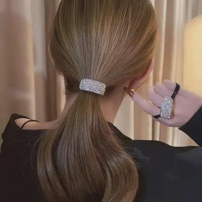 Elastico per capelli geometrico super lucido con strass - Coreano Dongdaemun