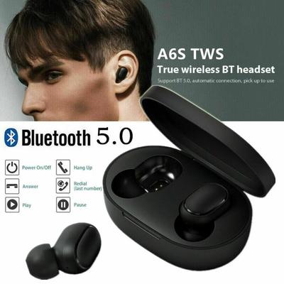 Original A6S TWS Wireless Bluetooth Headset 5.0 Earphone Bluetooth Sport Inear Earbuds Headset with Mic for Xiaomi Iphone Lenovo