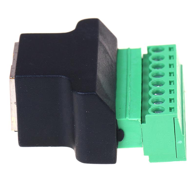 Rj45 Female To Screw Terminal 8 Pin Connector Ethernet Cable Extender Adapter