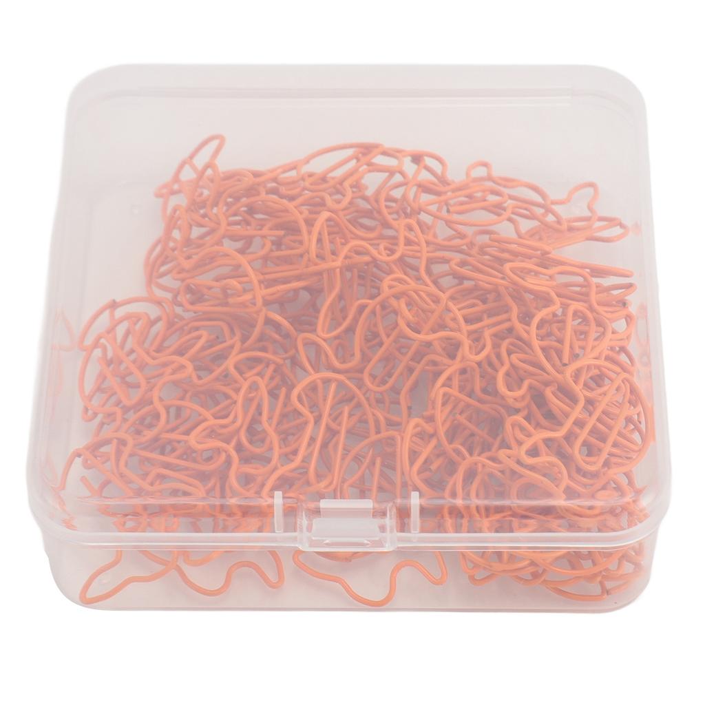 100pcs Paper Clips Prevent Slip Cute Rabbit Shaped Decorative Bookmark Metal Paperclips for School