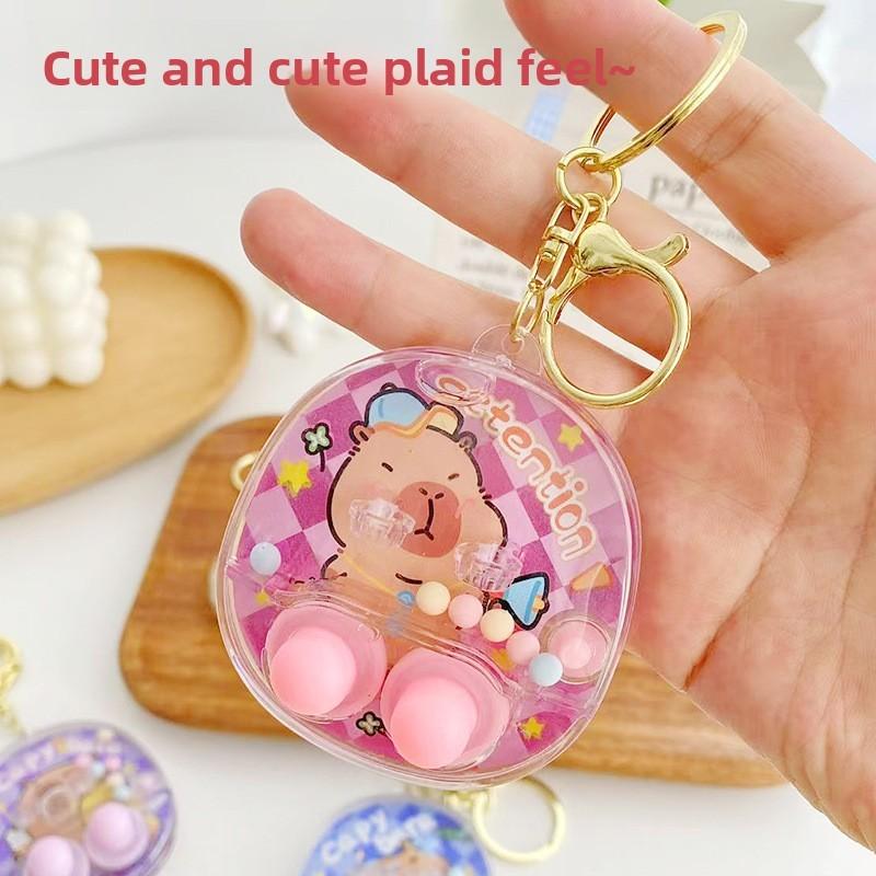 Capybara Cartoon Theme Print Handheld Water Ring Toss Game Console Pendant