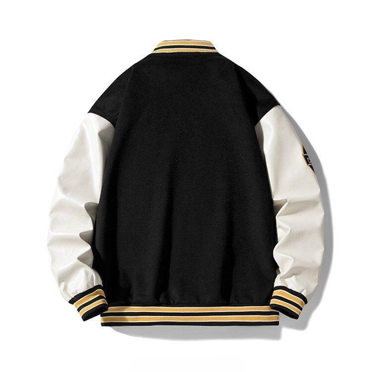 Jacket Men's Spring and Autumn Couple Wear Loose Baseball Uniform American Retro Trend Embroidery Clip Gram Boy