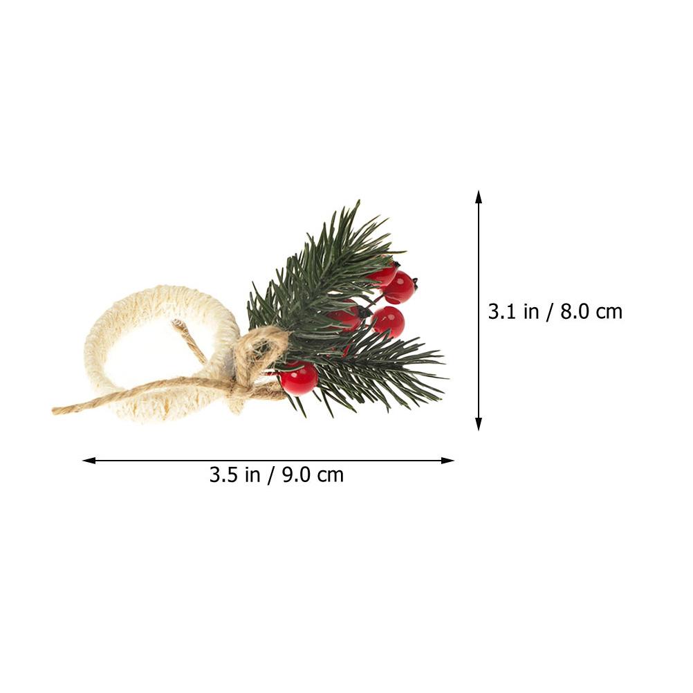 6Pcs Christmas Napkin Rings Berry Wreath Design Xmas Napkin Buckles Simulation Berries Party Table Decor Xmas Serviette Buckle
