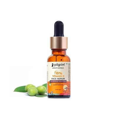Pilgrim 15% Vitamin C Face Serum For Glowing Skin 20ml | Serum with Vit C, Ferulic Acid, and Vit E | Reduces Dark Spots | For All Skin Types