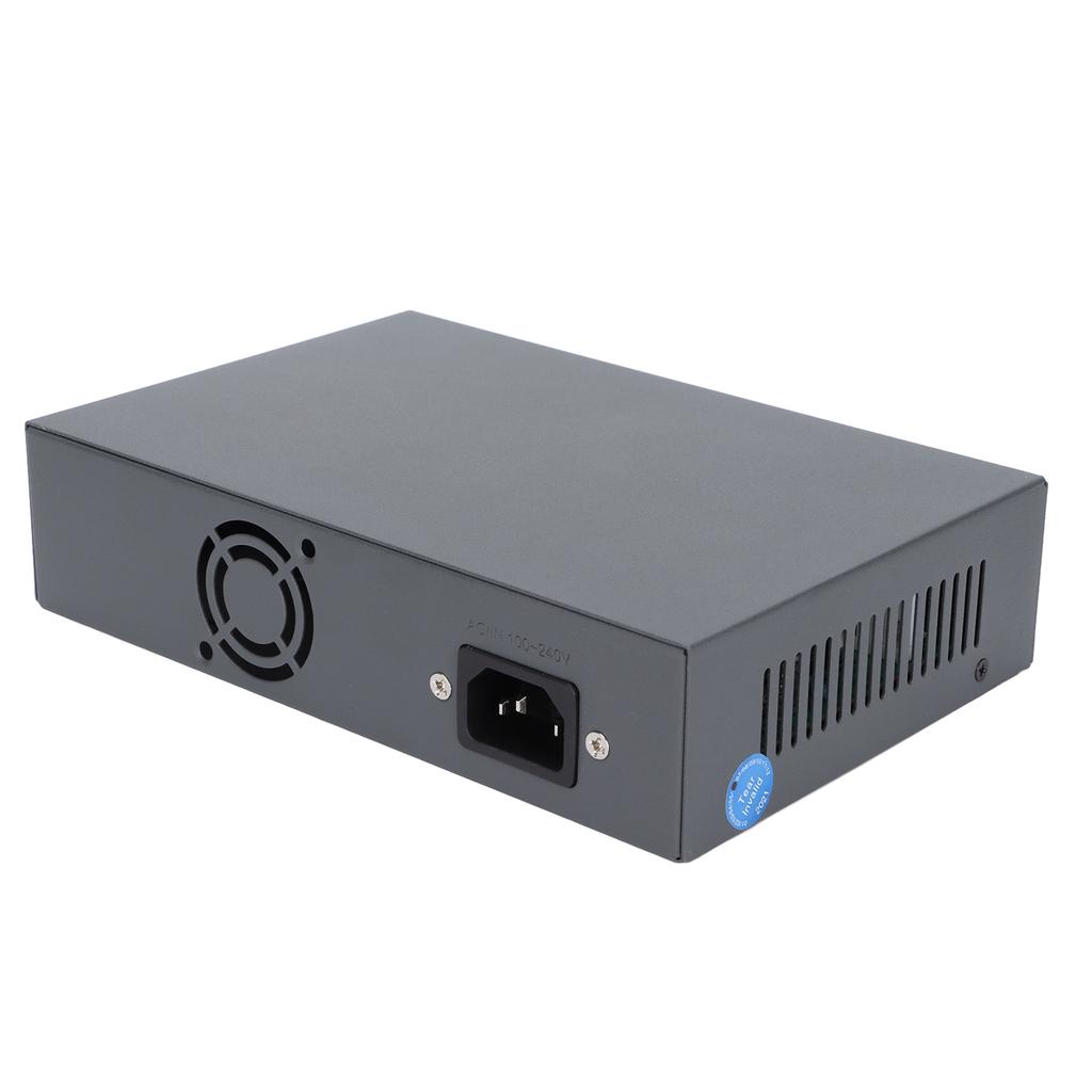 POE Switch IEEE802.3af at 100Mbps Small Compact Silent Desktop Fanless 6 Ports POE Switch for Access Point 100‑240V