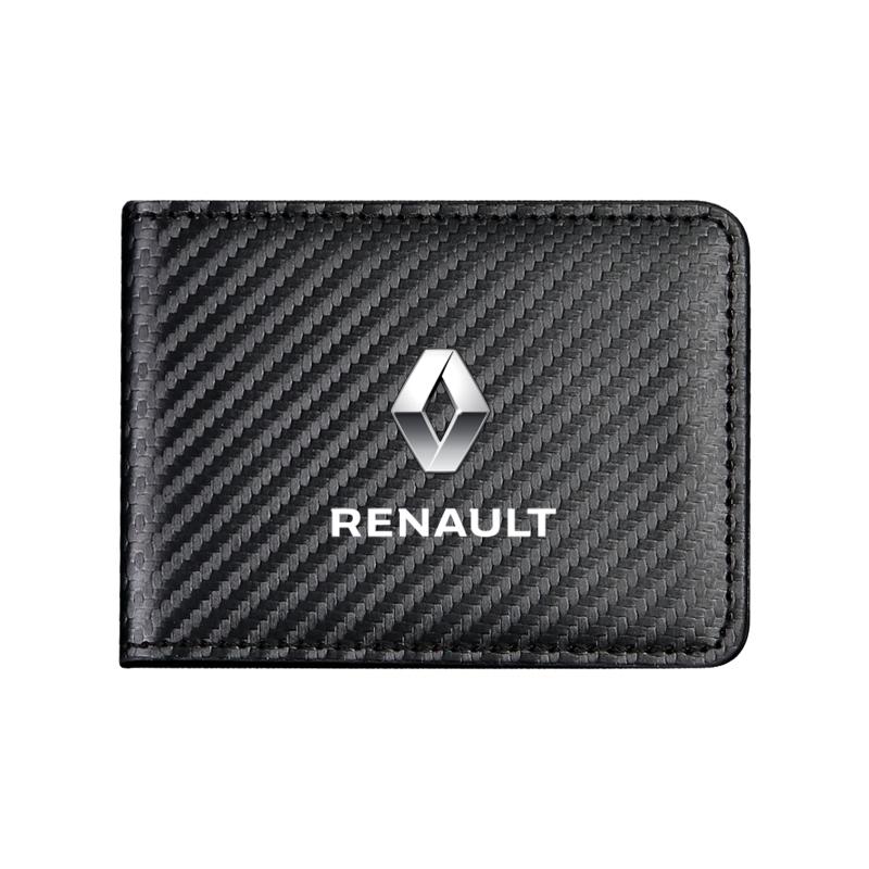 

Hub Caps Carbon Fiber Car Driving Documents Case Credit Card Holder For Renault Megane 2 3 Clio Scenic Duster Kaptur Captur Loga красный