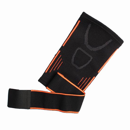 

1Pc Striped Print Hook Loop Fasteners Knitted Elbow Pad Reduce Joint Pain Compression Support Sleeve Sport Accessories S