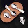 Portable Foldable Spoon Silver Stainless Steel Picnic Camping Folding Spoon For Outdoor Hiking Travel Tableware Kitchen Supplies