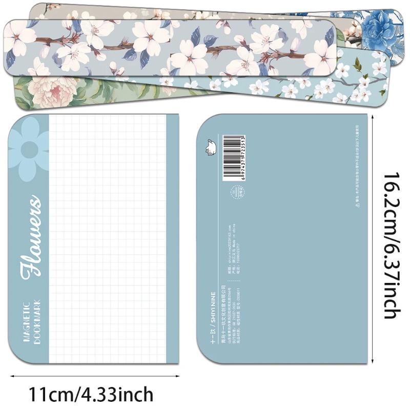 5PCS Creative Flower Magnetic Bookmarks DIY Student Supplies Paper Books Page Marking Interlayer Decorative Bookmarks