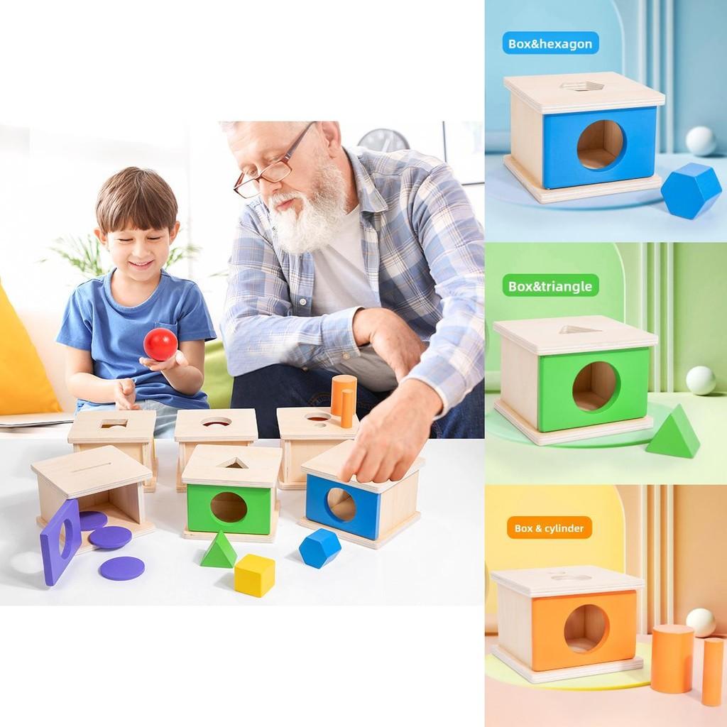 Wooden Childrens Educational Shape Matching Blocks With Colors For Early Learning And Handeye Coordination