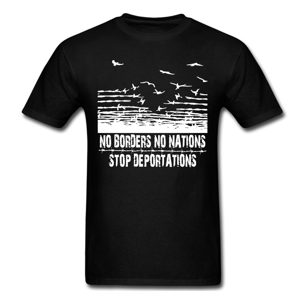 no borders nations stop deportation birds fly government graphic t-shirt XL