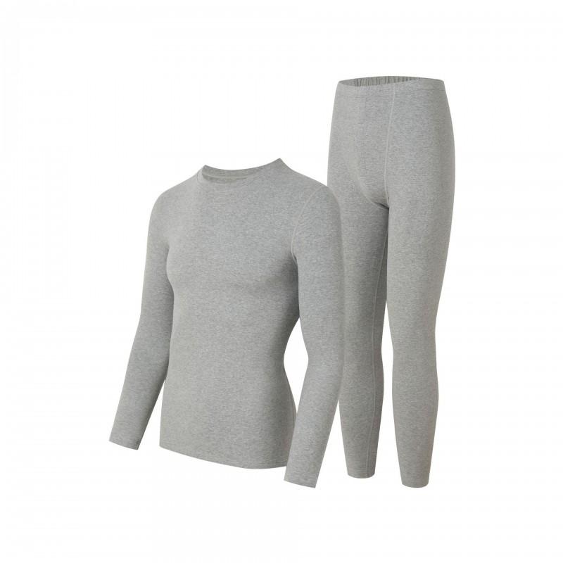 Mens Womens Cotton Thermal Underwear Set Fleece Lined Warm Base Layer Top Bottom Winter
