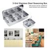 With Lids Stainless Steel Seasoning Box 3 Compartment Condiment Container Box  For Restaurant