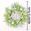 Hello Spring Wreath Artificial Flower Decorative Round Hanging Ornament Garland for Front