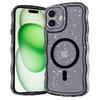 For iPhone 16 Magnetic Case Wave Edge Glitter TPU Phone Back Cover