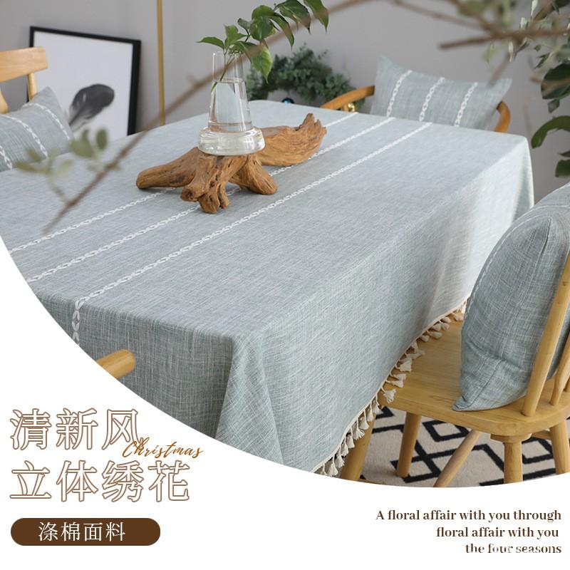 Waterproof Oil-Resistant Tablecloth Dining Table Coffee Japanese Style Cotton Blend Square Rectangular