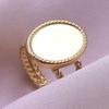 Stainless Steel Ring Base Adjustable Ring Blank Cabochon Ring Blank Base Flat Bezel