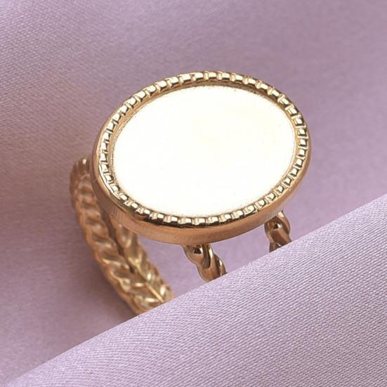 Stainless Steel Ring Base Adjustable Ring Blank Cabochon Ring Blank Base Flat Bezel