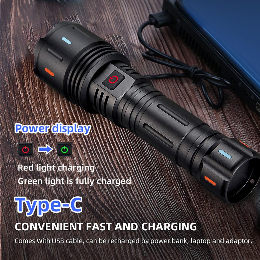 5800 Lumens Flashlight Aluminum Alloy Outdoor Adventure USB-C Charage