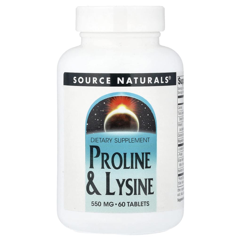 Source Naturals Proline & Lysine, 60 Tablets