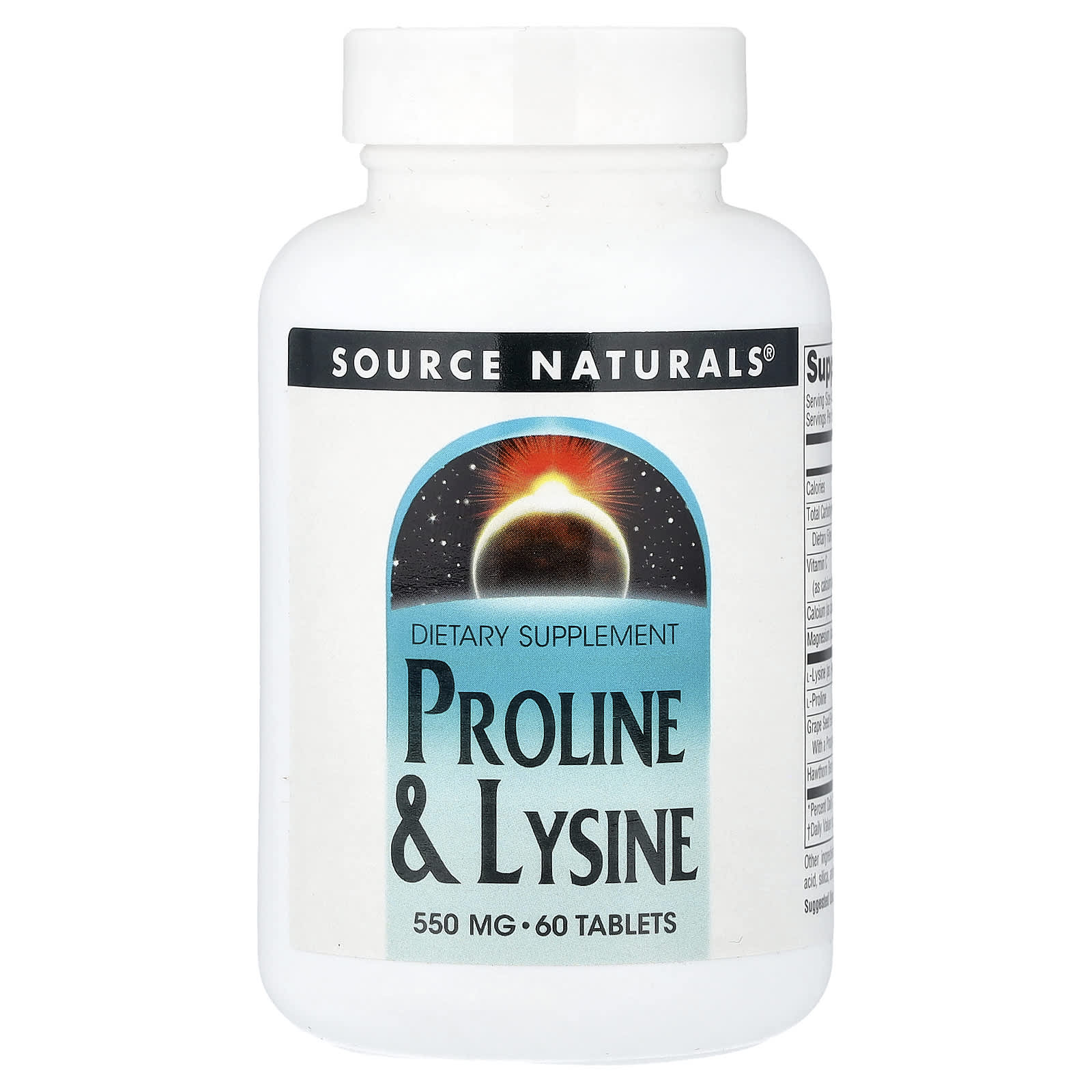 

Source Naturals, Proline & Lysine, 60 Tablets