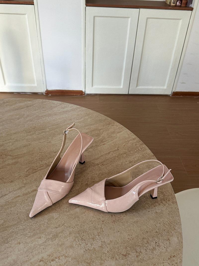 Women s Pointed Toe Low Heel French Style Elegant for Dresses Sandals - Perfect for Daily Wear 35