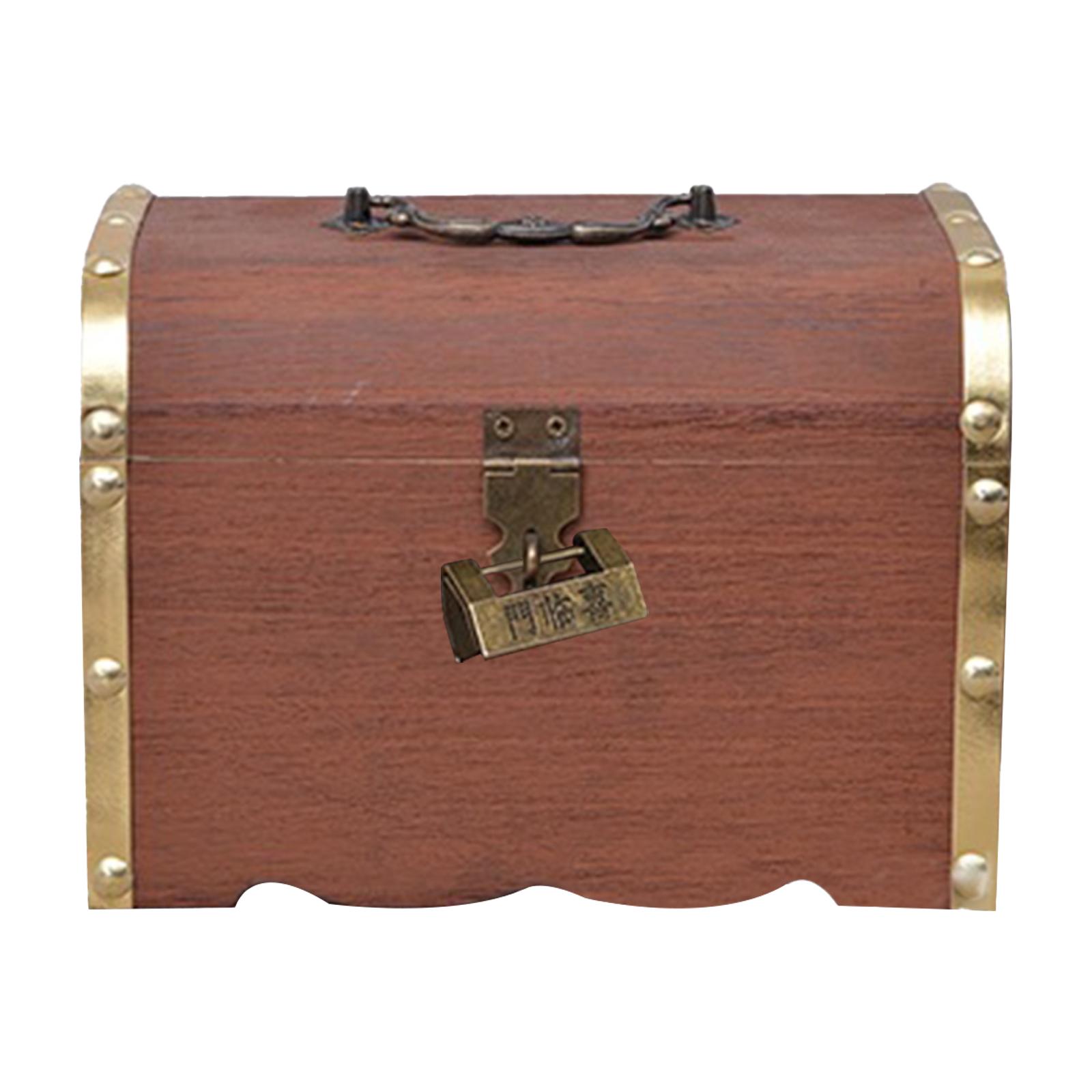 

Piggy Bank Smooth Surface Multipurpose Metal Handle Retro Treasure Chest for Store Bookshelf Bedroom Birthday Gift Living Room золотий
