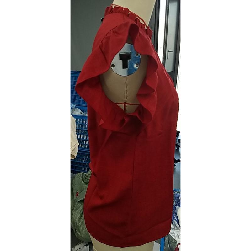 New Summer Pleated Ruffle Flying Sleeve Casual Blouse Women Solid Short Sleeve Round Neck Loose Shirts Women's Clothing Elegant Slim Fit Tops 26595