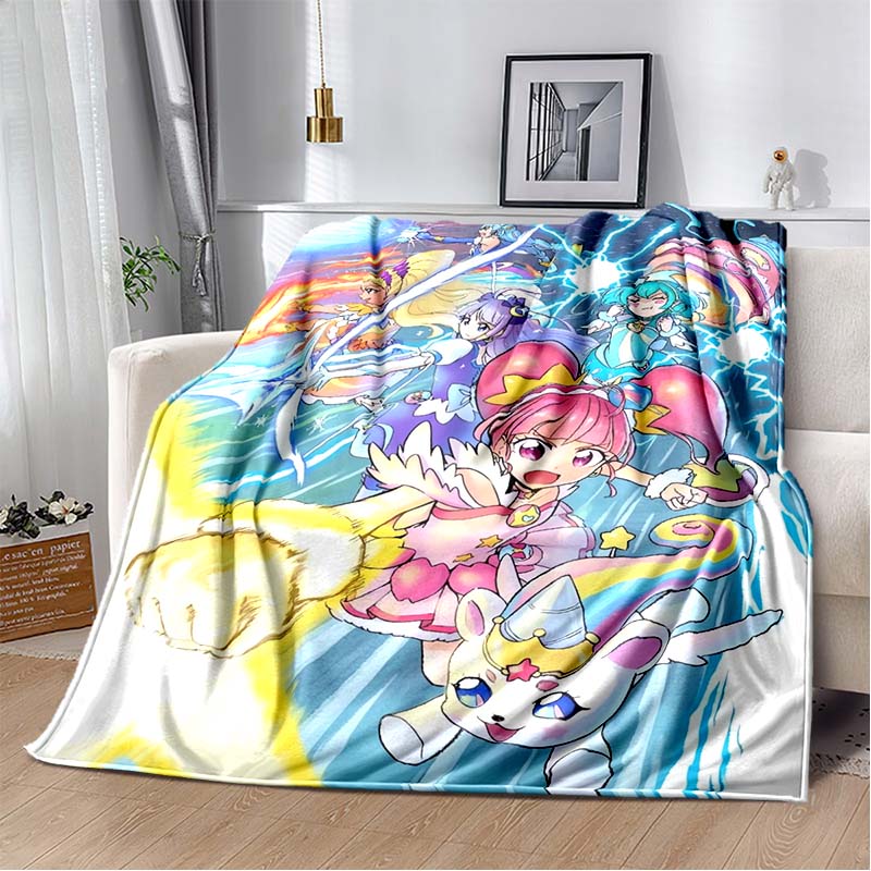 This 3D printed Pretty Cure soft plush blanket is made of flannel and is suitable for use in living rooms, bedrooms, beds, sofas