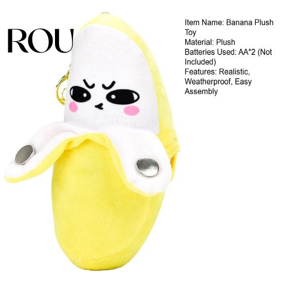 Interactive Banana Keychain Musical Plush Toy, Fruit Sensing Metronome with Sounds, Cute Accessory Sound Toy for Kids, Motion Sensor Keyring Gift Soft
