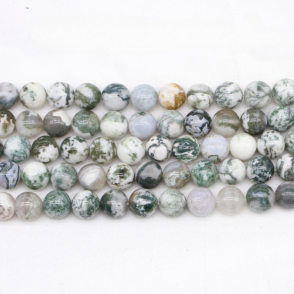 1strand/lot 4/6/8/10/12mm Natural Stone Tree Agates Bead Round Loose Spacer Beads For Jewelry Making Findings DIY Bracelet Beads