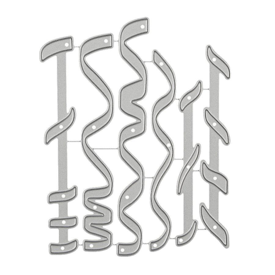 6581 Farbige Banddekoration Metall Kohlenstoffstahl Stanzform für DIY-Projekte, Juli 2024
