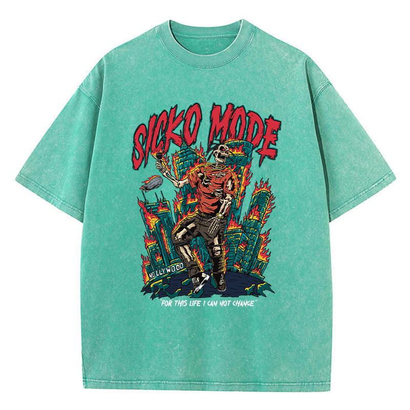 Sicko Mode For This Life I Can Not Change Male Tshirts Loose T-Shirts Street Soft Tee Clothes Street Brand Tshirt