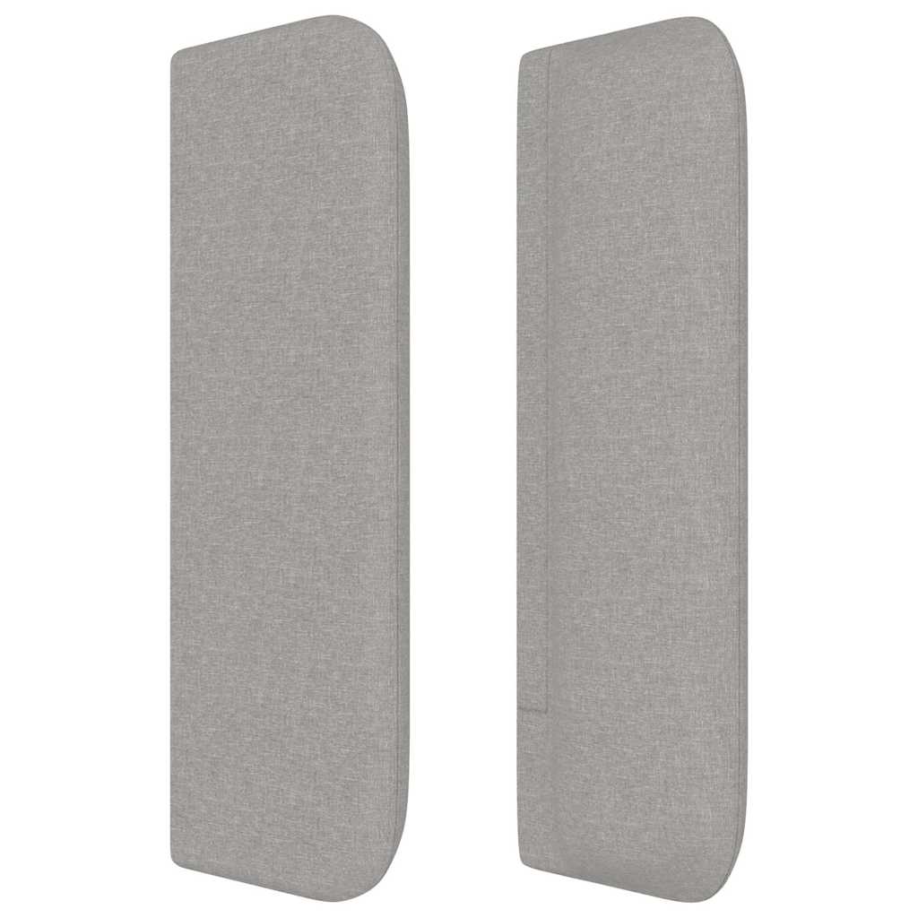 vidaXL Kopfteil mit Ohren Hellgrau 203x16x78/88 cm Stoff