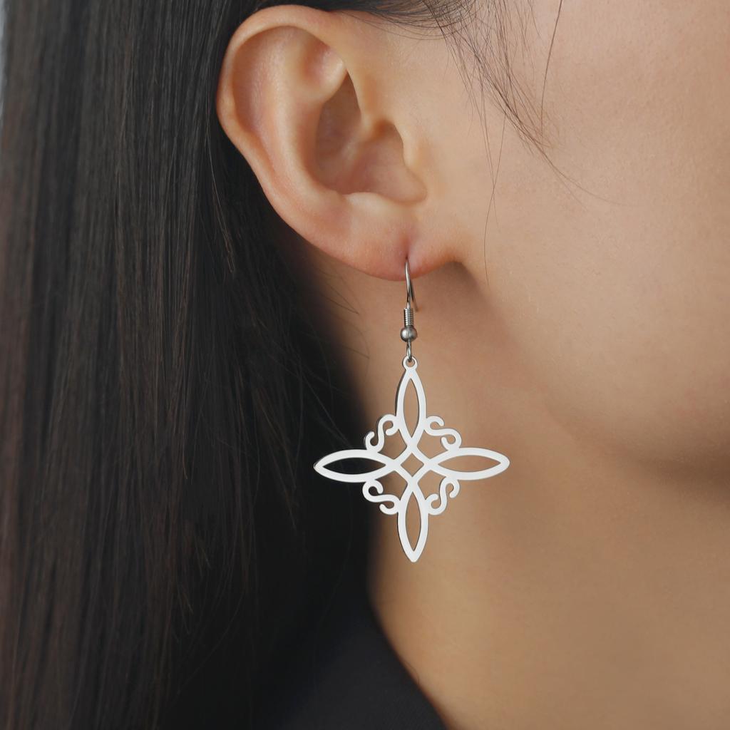 S-Shaped Tassel Pendant Titanium Steel Elegant Earrings For Women Versatile Minimalist Dangle Ear Accessories