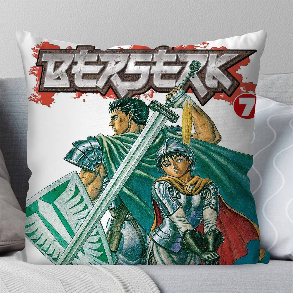 Berserk Guts Anime Pillow Case Fashion Square Pillowcase Bedroom Sofa Room Ins Decoration Leisure