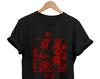 Japanese Red Roses T-Shirt, Kanji Text, Soft Grunge Streetwear