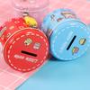 With Iron Lock Cylinder Saving Box Cute Metal Piggy Bank Cartoon Piggy Bank  Collecting Box